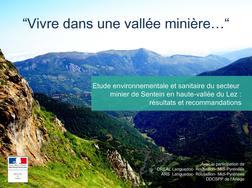 Etude environnementale et sanitaire du secteur minier de Sentein et de la haute-vallée du Lez